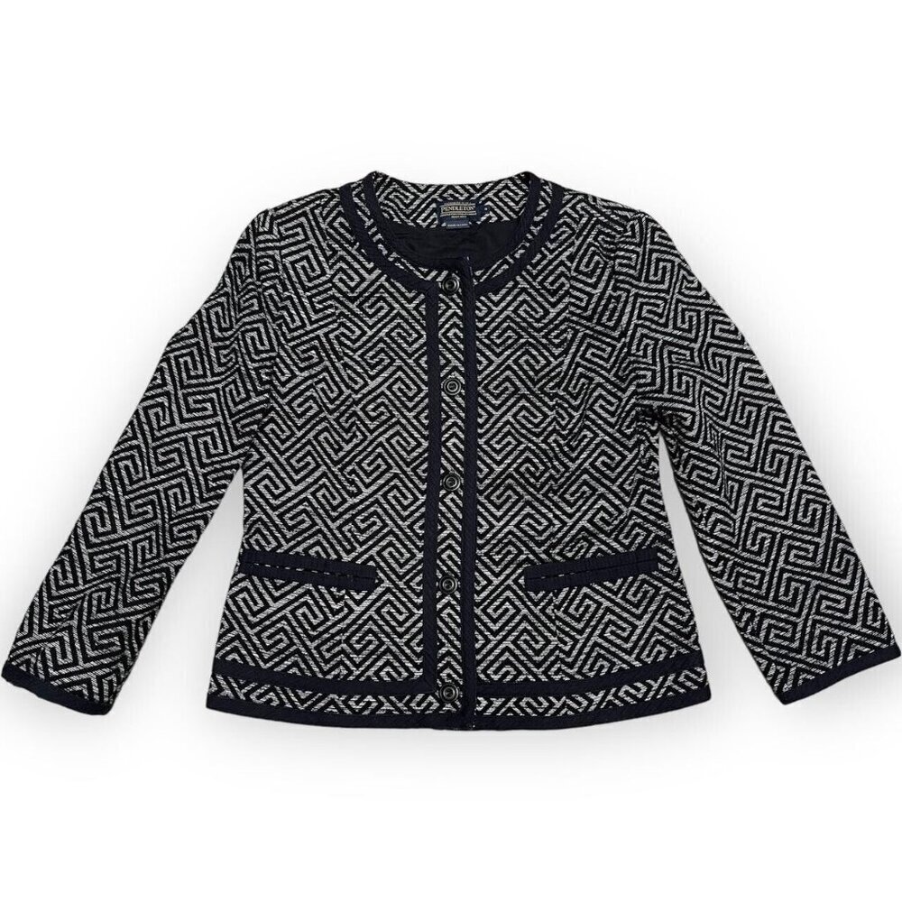 Pendleton Retro Y2K Aztec Luxury Designer Light Blazer Jacket - Womens 8